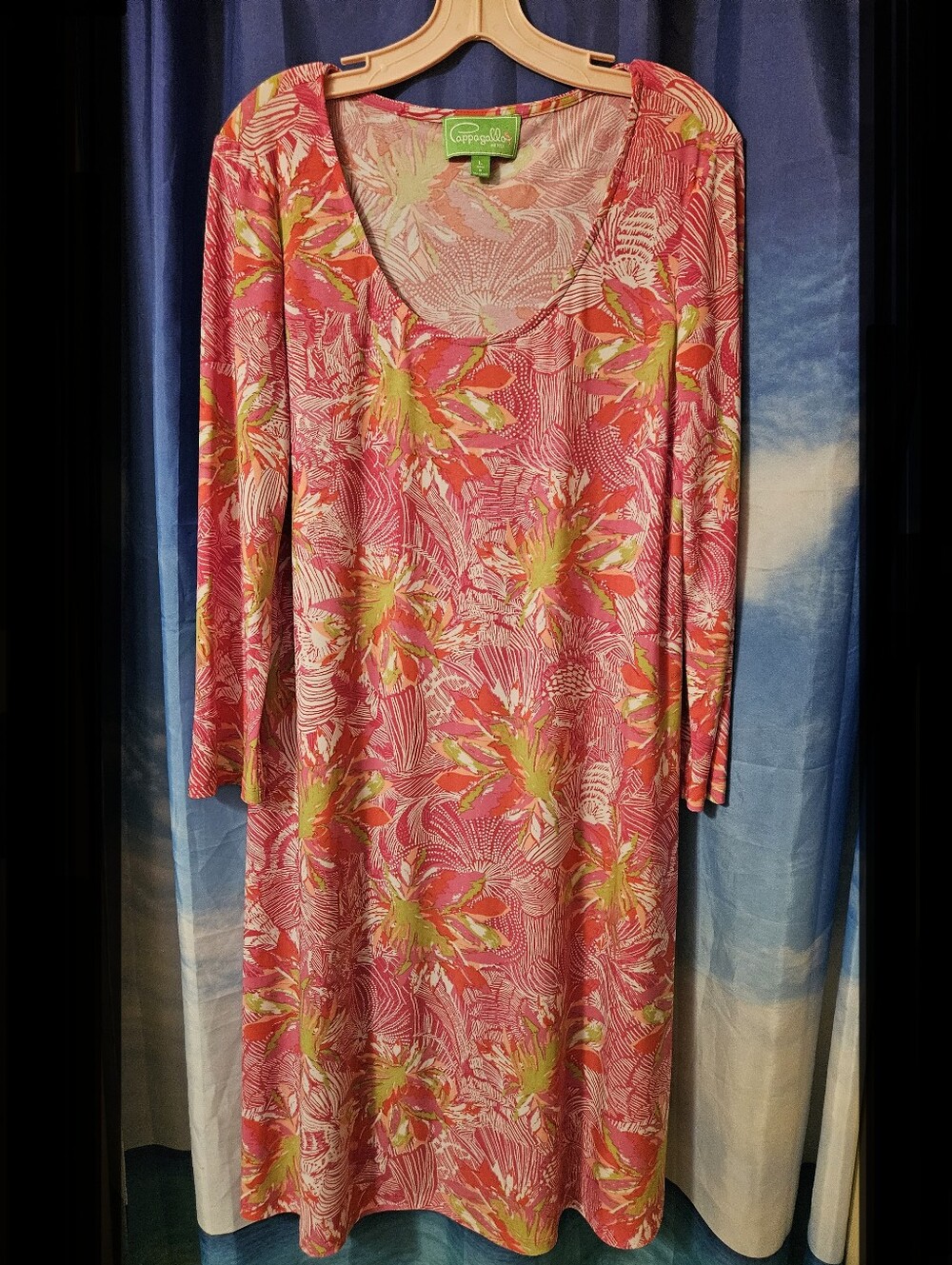 Pappagello Pink Floral Scoop Neck Dress - Picture 5 of 6